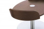 Preview: zum artiso-Lounge-Sessel, Beistelltisch und gleichzeitig Fußhocker, Holzschale, drehbar, Lederpolster, Edelstahl Säule und Edelstahlteller